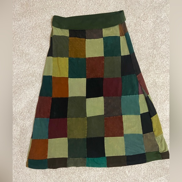 Jayli Hippie Skirt, Bohemian Style, Earthy Tones, Size Large - Picture 9 of 10